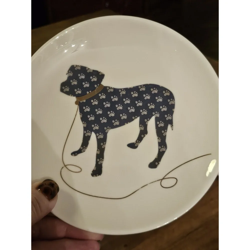 My Fido Dog Plates For Decor, Boxer/bulldog. 4 Plates Included.
